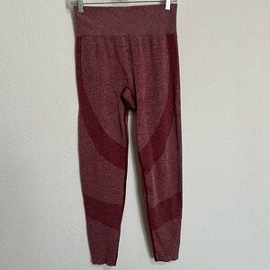 PINK Seamless Marled Burgundy High Waist Full Length Workout Leggings Medium
